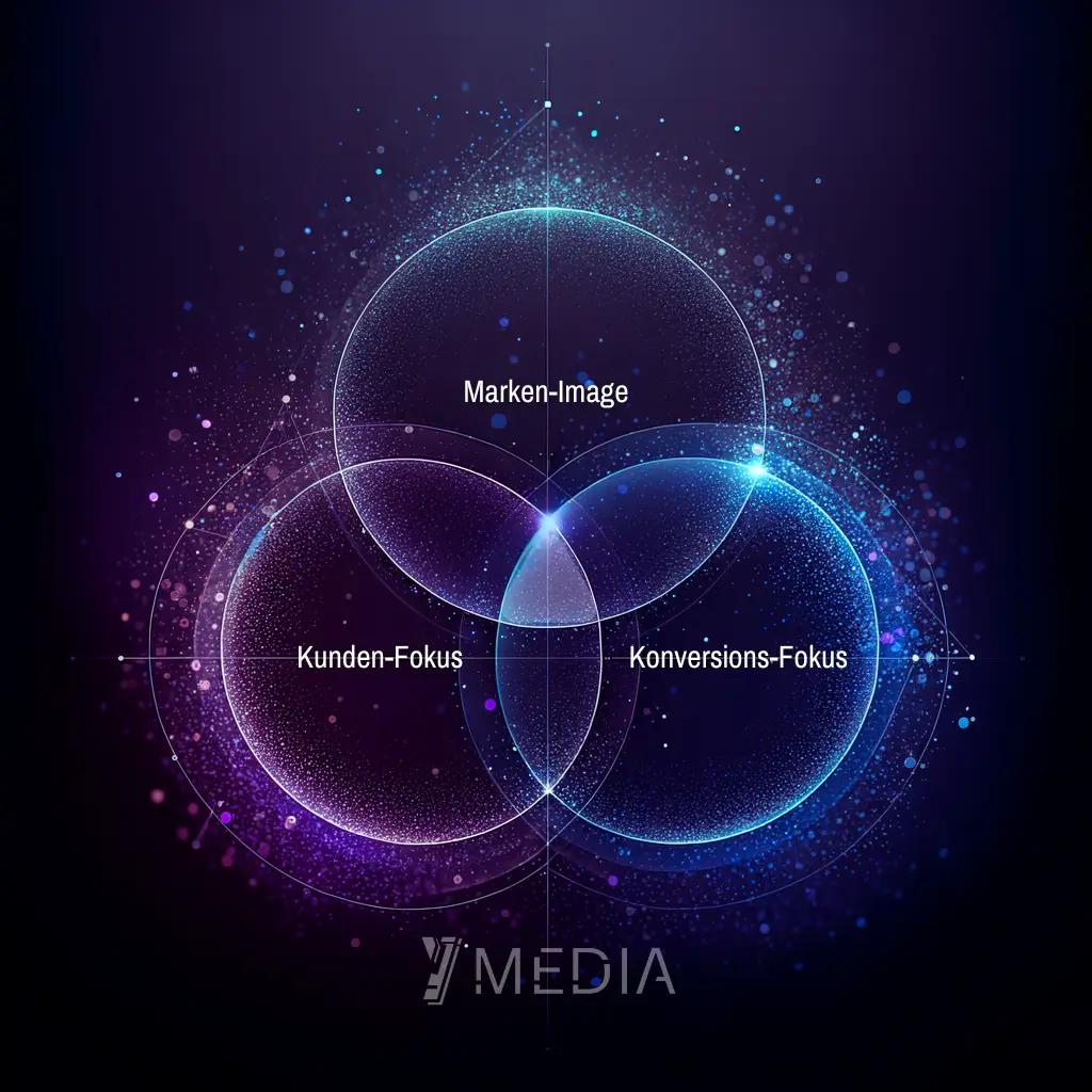 Venn-Diagramm über den Fokus von Y-Media