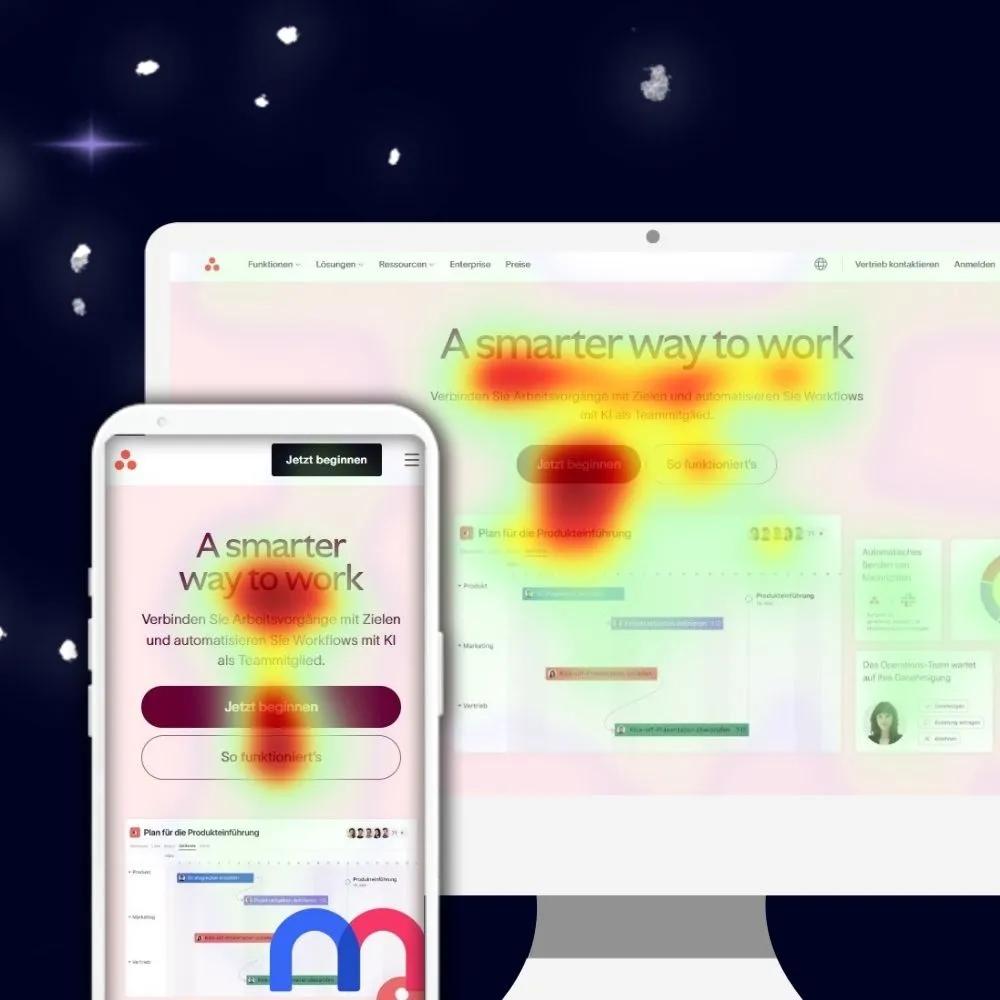 KI-Heatmap Analyse auf einer Webseite